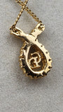 Christian Dior Gold Color Necklace with Rhinestone leaf like shape - 1235