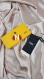 Fendi Gold Color Initial "N" Charm with Red Fur - 1983