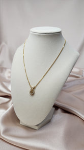 Christian Dior Gold Color Necklace with Rhinestone leaf like shape - 1258