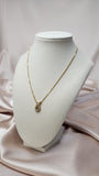 Christian Dior Gold Color Necklace with Rhinestone leaf like shape - 1258