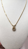 Christian Dior Gold Color Necklace with Rhinestone leaf like shape - 1258