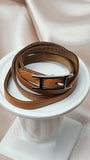 Hermes Brown Leather Wrap Bracelet - 1723