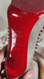 Christian Louboutin Glitter and Stud 4" Heels, Size 37.5 - 0234