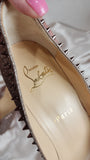 Christian Louboutin Glitter and Stud 4" Heels, Size 37.5 - 0234
