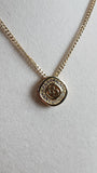 Dior Gold Toned Necklace with CD & Diamante Pendant - 2585