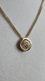 Dior Gold Toned Necklace with CD & Diamante Pendant - 2585