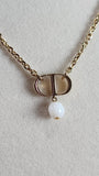 Christian Dior Gold Tone Necklace with CD Logo - 2643