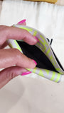 Fendi Cream & Neon Yellow Card Case/Coin Purse - 1628
