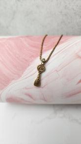 Dior Gold Toned Necklace with Tassel Pendant - 2563