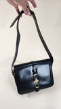 Celine Black Leather Horse & Carriage Shoulder Bag - 1687