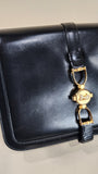 Celine Black Leather Horse & Carriage Shoulder Bag - 1687