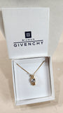Givenchy Gold Tone Necklace w/ Crystal & 4G Pendant - 2756