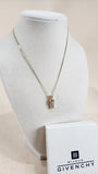 Givenchy Gold Tone Necklace w/ Crystal & 4G Pendant - 2756