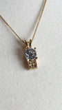 Givenchy Gold Tone Necklace w/ Crystal & 4G Pendant - 2756