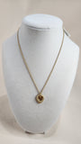 Christian Dior Gold Tone Necklace w/ Beveled Shield Pendant - 2635