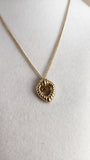 Christian Dior Gold Tone Necklace w/ Beveled Shield Pendant - 2635
