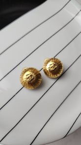 Chanel Gold Tone CC Logo Earrings - 2759