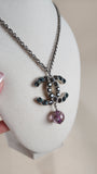 Chanel Crystal Silver Color Necklace - 2800