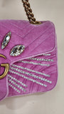 Gucci Marmont Pink Velor w/ Gold Tone Chain Shoulder Bag - 2880