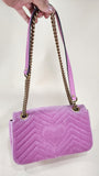 Gucci Marmont Pink Velor w/ Gold Tone Chain Shoulder Bag - 2880