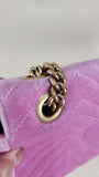 Gucci Marmont Pink Velor w/ Gold Tone Chain Shoulder Bag - 2880