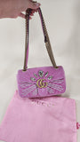 Gucci Marmont Pink Velor w/ Gold Tone Chain Shoulder Bag - 2880