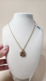 Dior Gold Toned Necklace w/ Black Enamel & Rhinestone CD Pendant - 2837