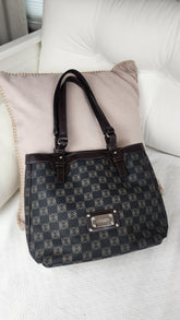 Loewe Anagram Dark Brown PVC Canvas Tote - 2852