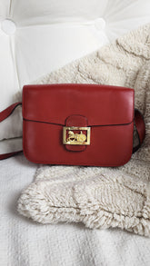 Celine Red Leather Horse & Carriage Shoulder Bag - 2917