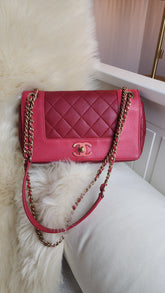 Chanel Pink Leather Chain Shoulder Bag - 2889
