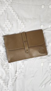 Fendi Tan Leather Envelope Clutch - G0049