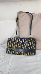 Christian Dior Navy Trotter Canvas Shoulder Bag - 3068