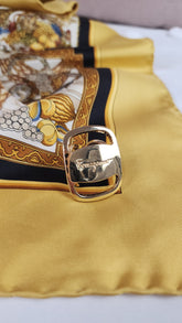 Salvatore Ferragamo Gold Tone Scarf Ring - 3056