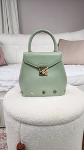 Salvatore Ferragamo Mint Green Leather 2way Hand Bag - 3058