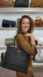 Prada Black Nylon Tote Bag - 3078