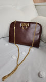 Salvatore Ferragamo Brown Leather Chain Shoulder Bag - 3062