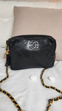 Chanel Matelasse Black Lambskin Chain Shoulder Bag - 3083