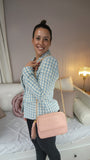 Chanel Matelasse Pink Lambskin Chain Shoulder Bag - 2292