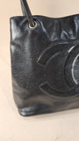 Chanel Black Caviar Leather CC Tote - 3076