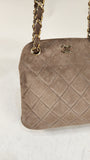 Chanel Brown Suede Chain Shoulder Bag - 3017