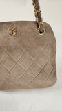 Chanel Brown Suede Chain Shoulder Bag - 3017
