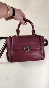 Salvatore Ferragamo Burgandy Leather 2way Hand Bag - 3059