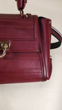 Salvatore Ferragamo Burgandy Leather 2way Hand Bag - 3059