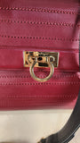 Salvatore Ferragamo Burgandy Leather 2way Hand Bag - 3059