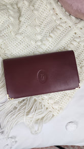 Cartier Burgandy Leather Large Wallet - 3091