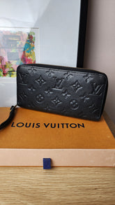 Louis Vuitton Monogram Empriente Black Leather Zippy Wallet - 3100
