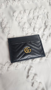 Gucci Black Leather Marmont Card Case - 3101