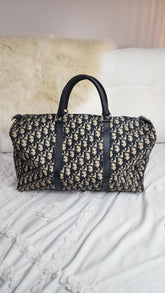 Christian Dior Navy Trotter Print Canvas Boston Bag - 3089