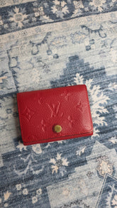 Louis Vuitton Monogram Empreinte Red Leather Compact Card Holder - 3174