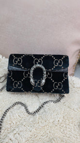 Gucci Navy Blue Velvet GG Dionysus Mini Shoulder Bag - 3144